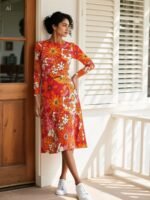 Retro Style 70s Long sleeve midi dress - Image 8