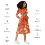 Retro Style 70s Long sleeve midi dress - Image 2