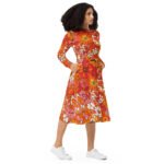 Retro Style 70s Long sleeve midi dress - Image 6